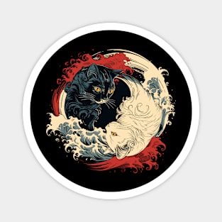 Yin yang cat Magnet